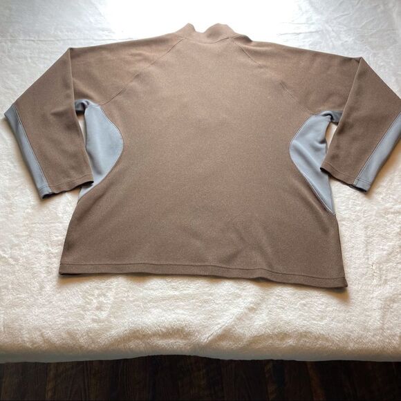 The North Face 1/4 Zip Long Sleeve Shirt Brown Gray - Picture 2 of 10